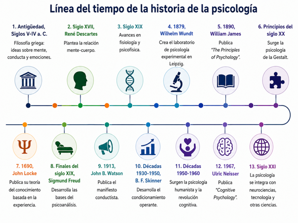 línea de tiempos de la historia de la psicología